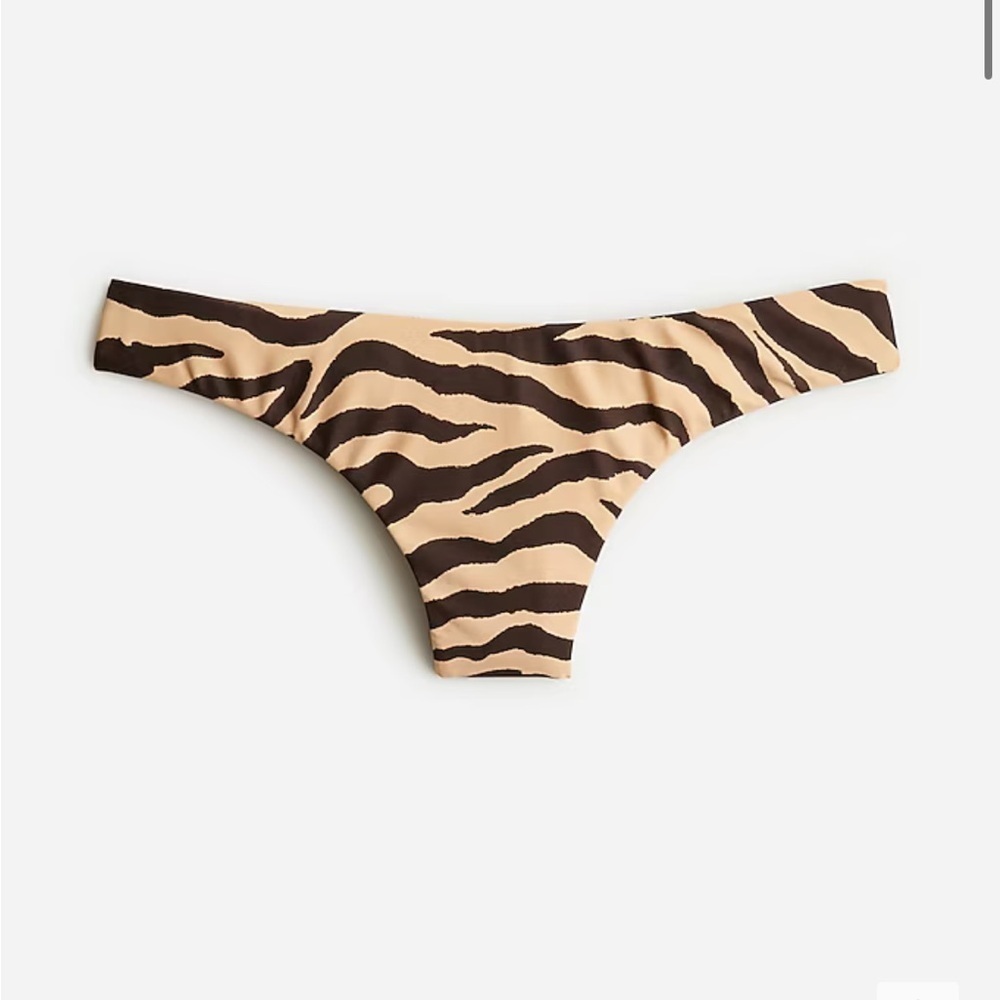 JCrew Curved Waist Cheeky Bikini Bottom Zebra Stripe Size XXL NWT